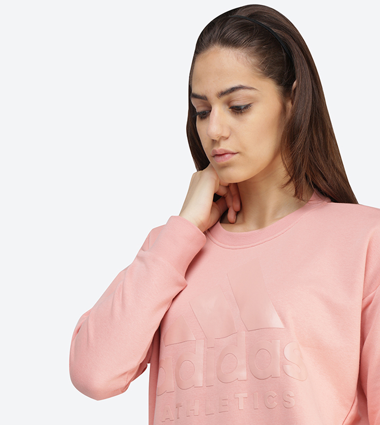 Buy Adidas Long Sleeve Round Neck Sweatshirt Pink CD7774 In Pink 6thStreet UAE