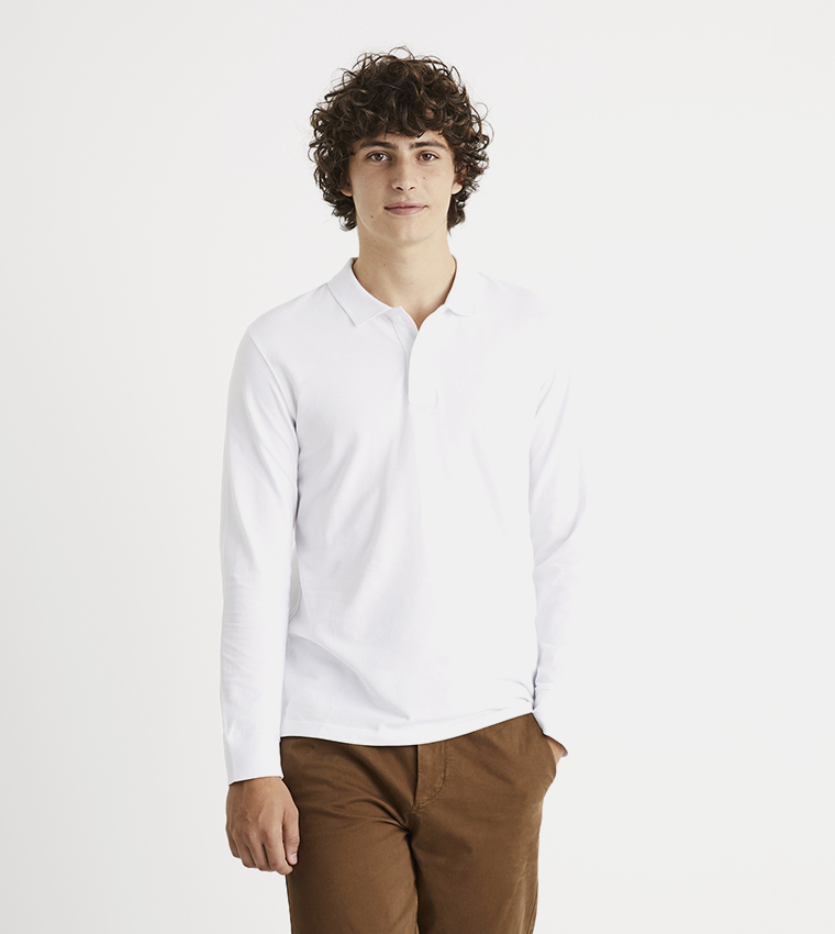 Solid Long Sleeves Polo T-Shirt