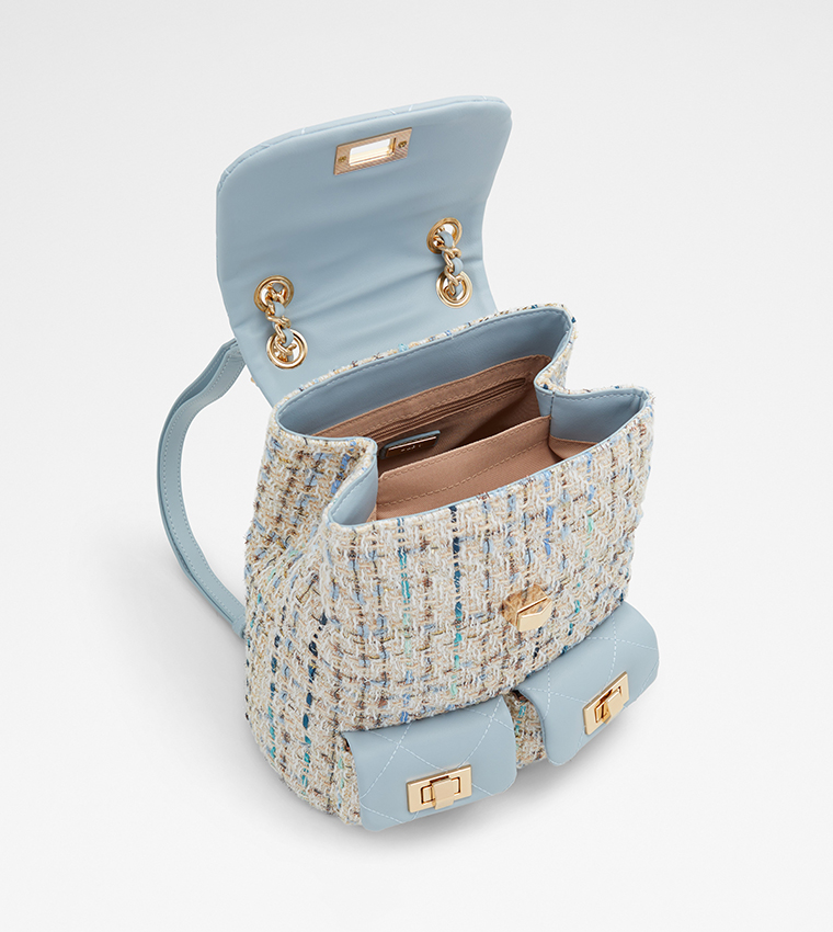 Buy Aldo CERENA Tweed Flap Closure Backpack In Blue 6thStreet Oman