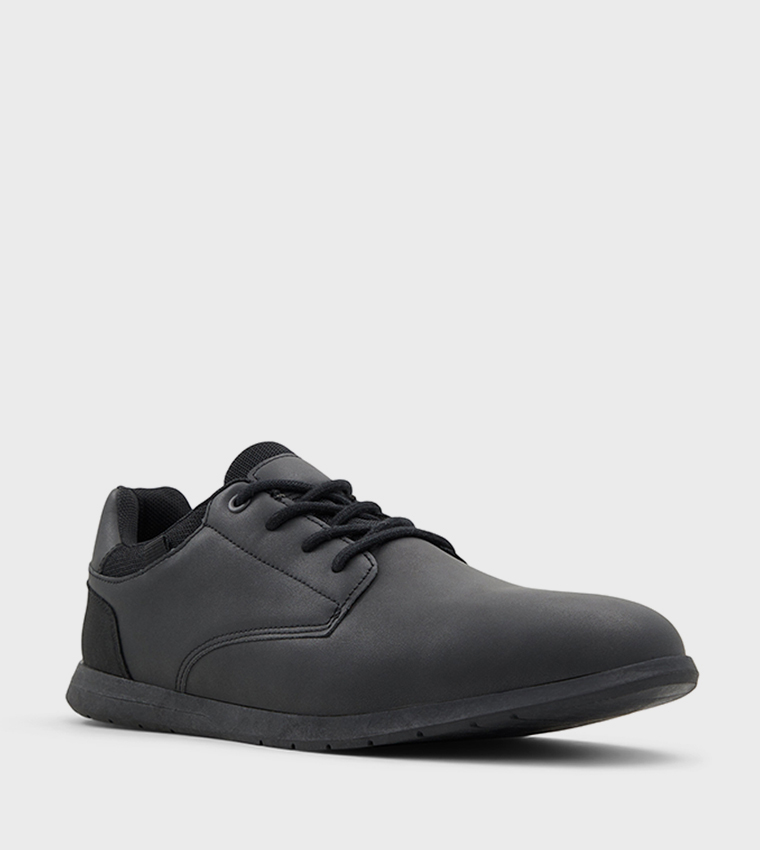 Black leather casual shoes sales