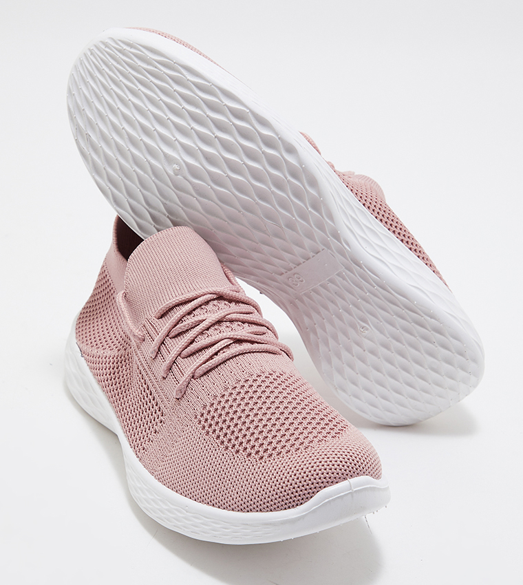 Lace-Up Mesh Sock Shoes