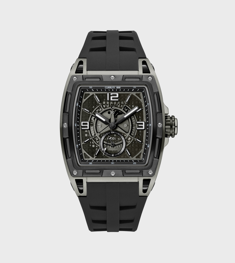 BELLUNO Black Gun Dial Chronograph Watch