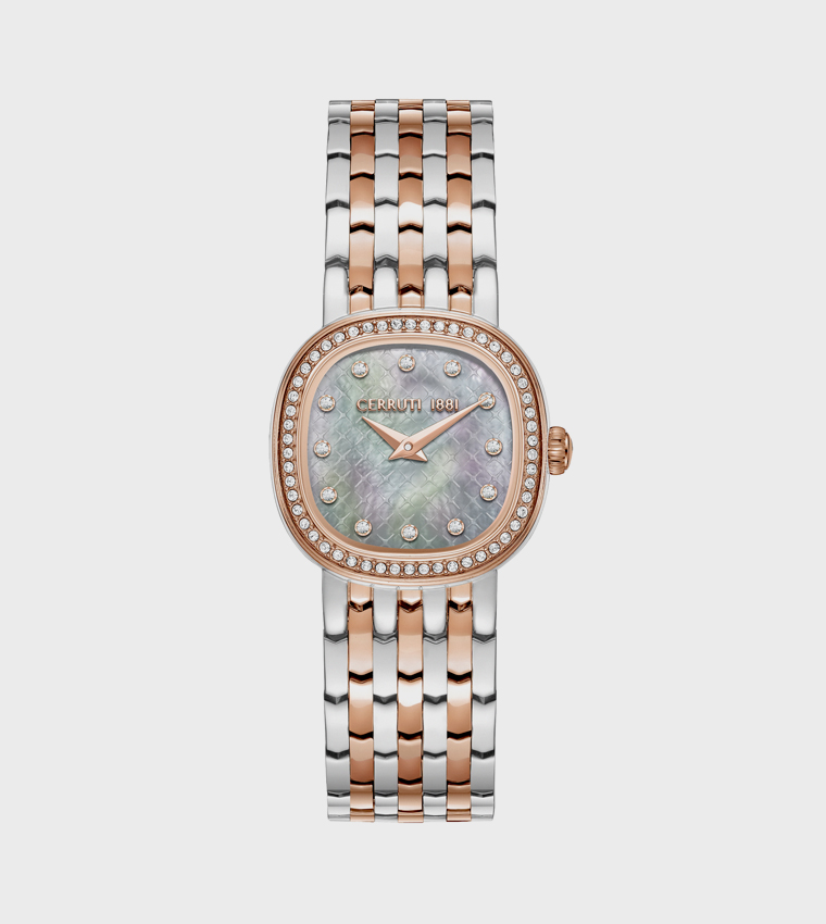 GRESTA White MOP Two-Tone Bracelet Watch