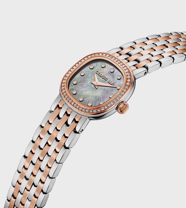 GRESTA White MOP Two-Tone Bracelet Watch