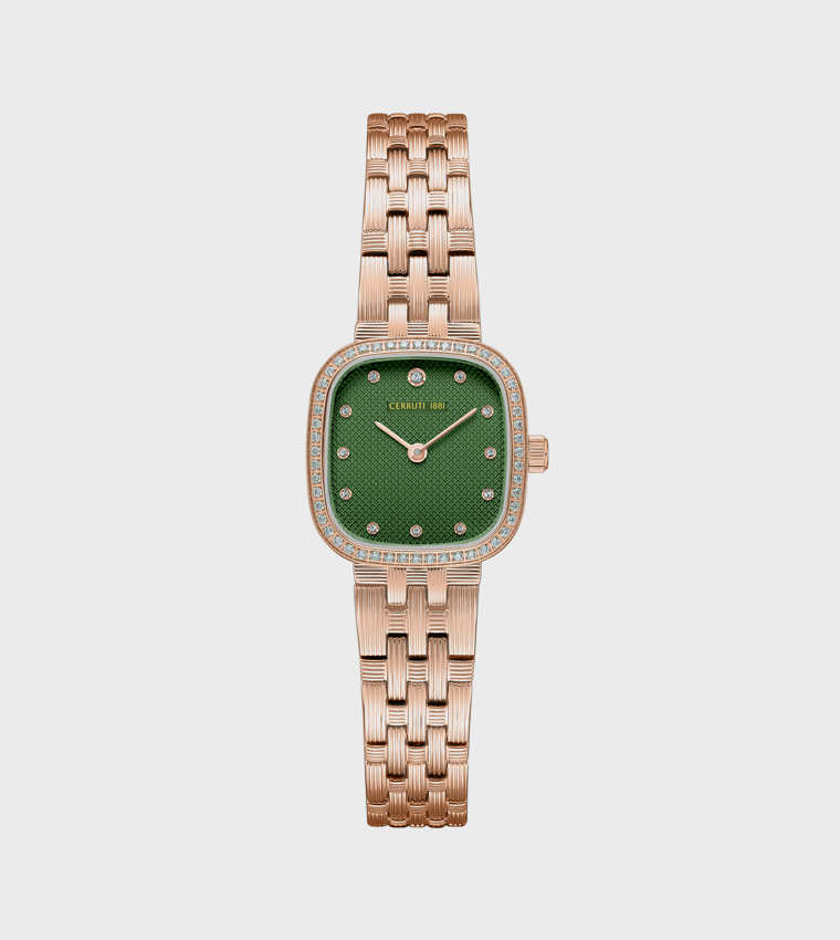 MIRA Embellished Square Dial Watch