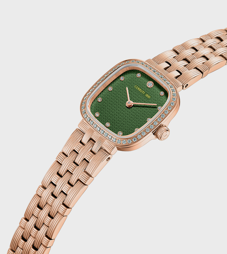 MIRA Embellished Square Dial Watch