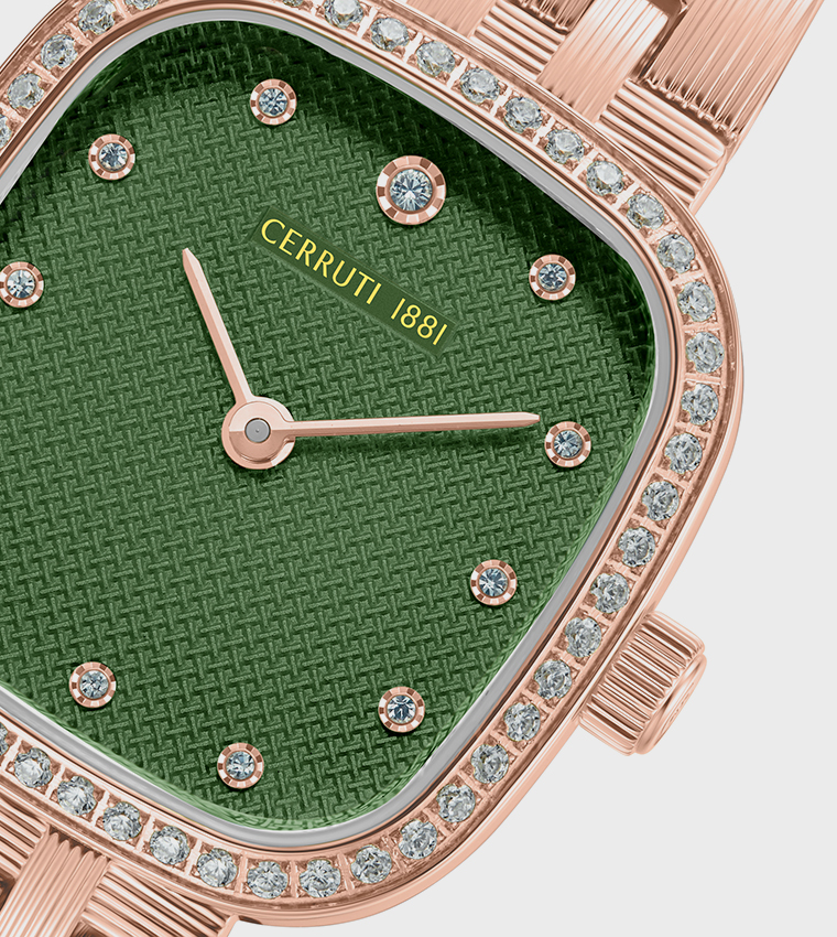 MIRA Embellished Square Dial Watch