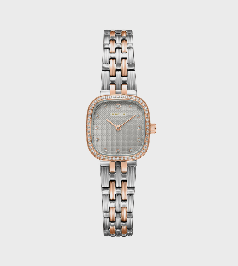 MIRA Embellished Square Dial Watch