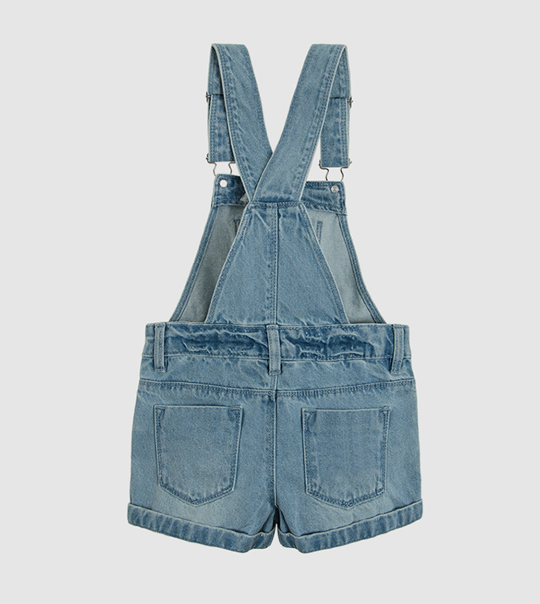 R\u0026B Kids Elasticated Dungaree Shorts 