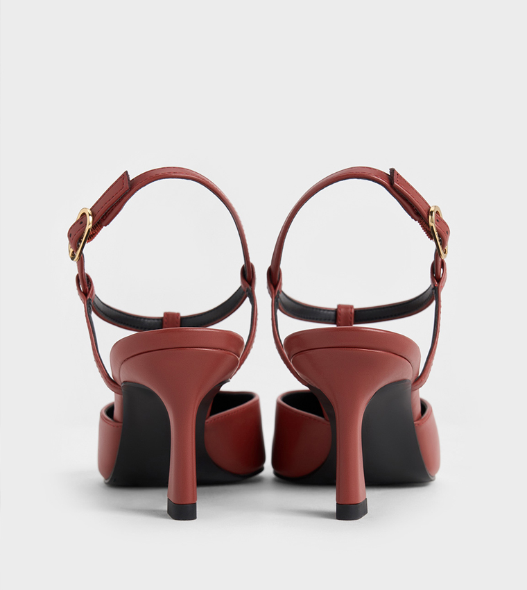 T-Bar Chain-Link Pointed-Toe Pumps
