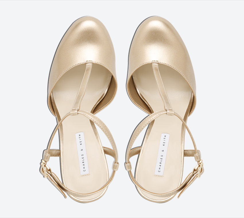 Buy Charles Keith High Heel Gold CK1 60360976 In Gold 6thStreet Kuwait