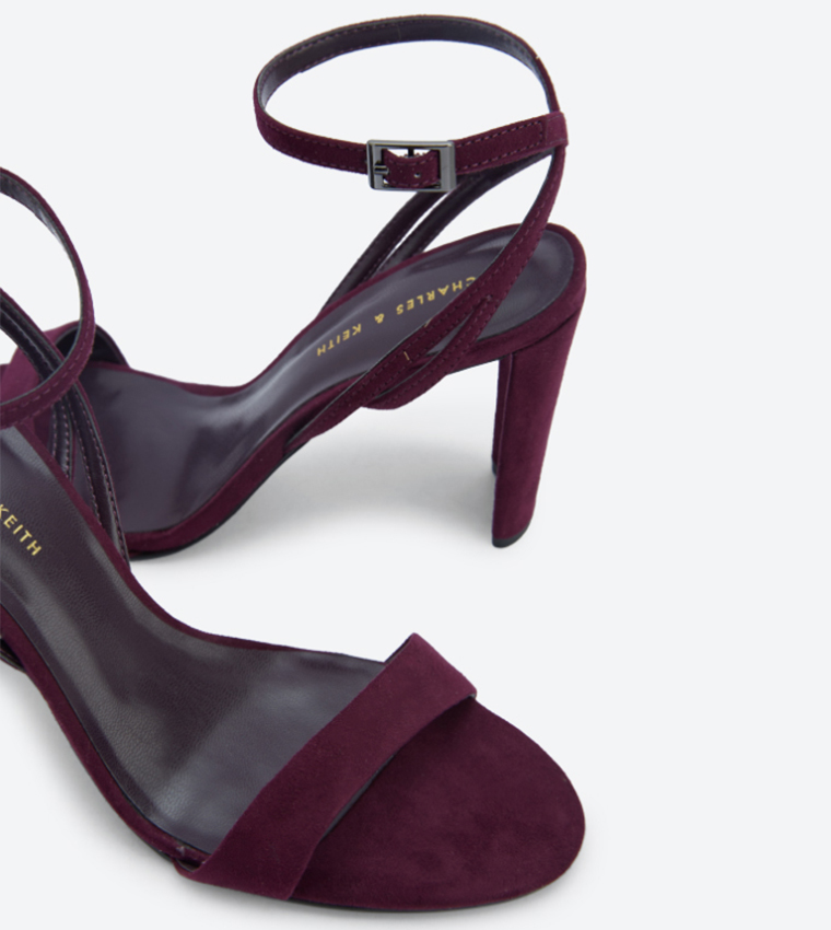 Dark purple heeled sandals best sale