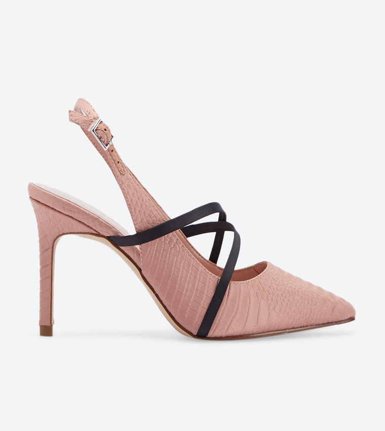 Buy Charles Keith Criss Cross Details Pointed Toe Slingback