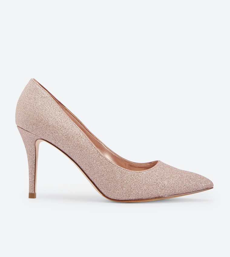 Buy Charles Keith Pointed Toe Glitter Pumps Rose Gold In Rose Gold 6thStreet Kuwait