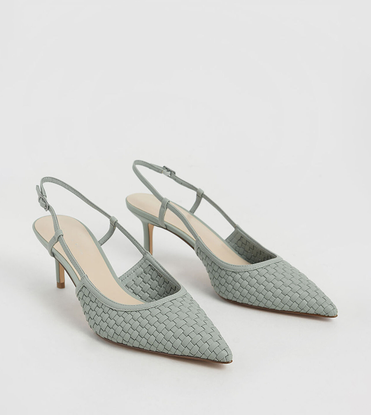 Woven Slingback Court Shoes