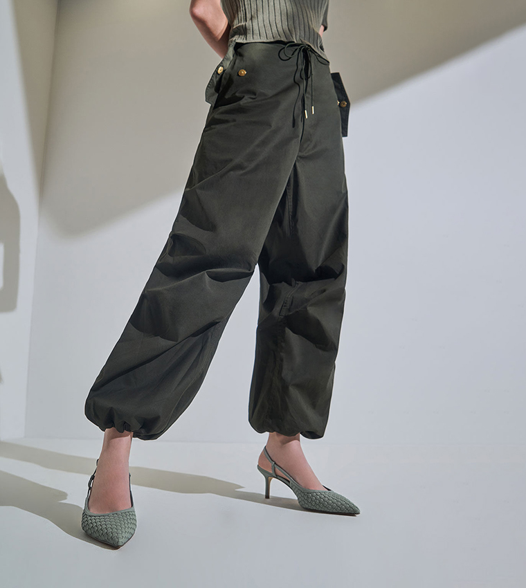 Woven Slingback Court Shoes