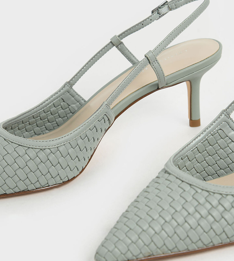Woven Slingback Court Shoes