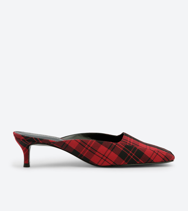 Buy Charles Keith Square Toe Kitten Heel Mules Red CK1 60900105 In Red 6thStreet Bahrain