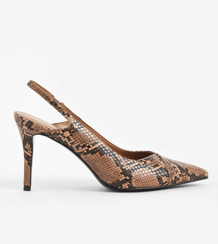 Snake print slingback heels on sale