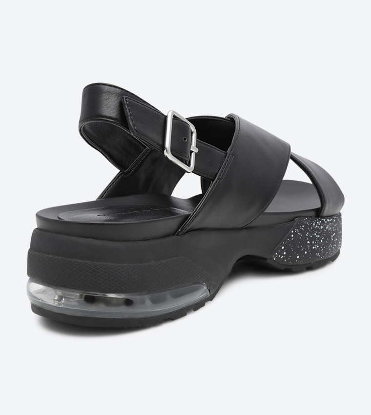 Criss Cross Slingback Sandals - Black - CK1-70380663