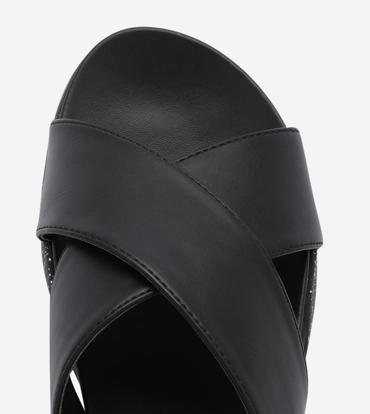 Criss Cross Slingback Sandals - Black - CK1-70380663