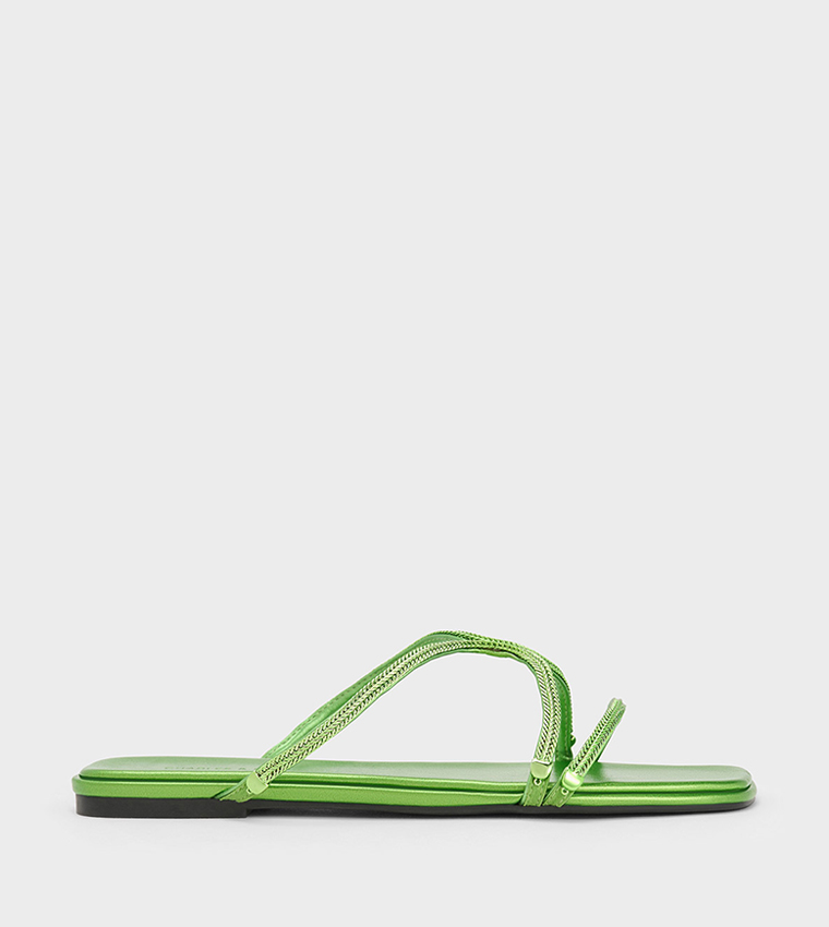 Embellished Open Toe Flat Sandals