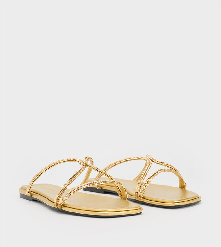 Embellished Open Toe Flat Sandals