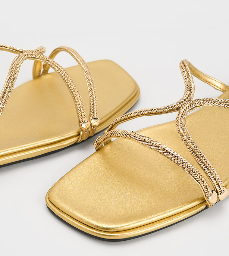 Embellished Open Toe Flat Sandals