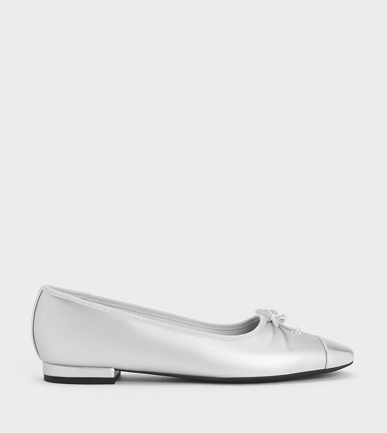 Almond Toe Bow Detail Ballerinas