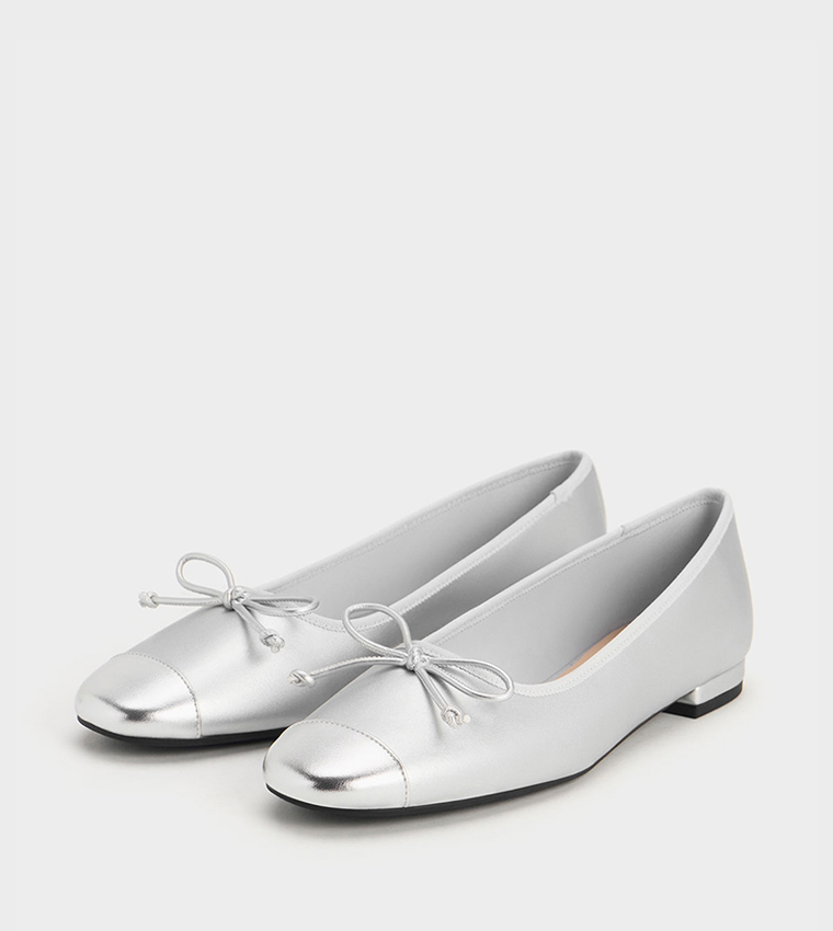 Almond Toe Bow Detail Ballerinas