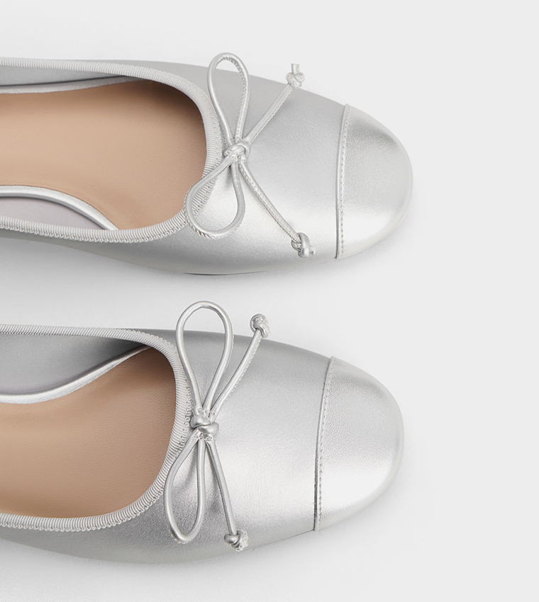Almond Toe Bow Detail Ballerinas