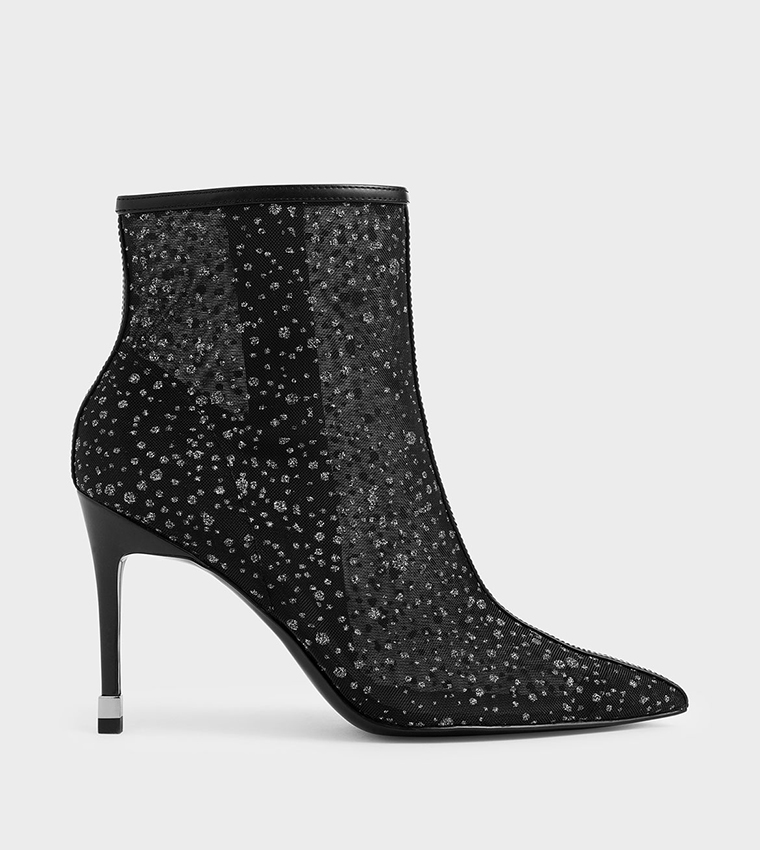 Buy Charles Keith Mesh Stiletto Ankle Boots In Black 6thStreet