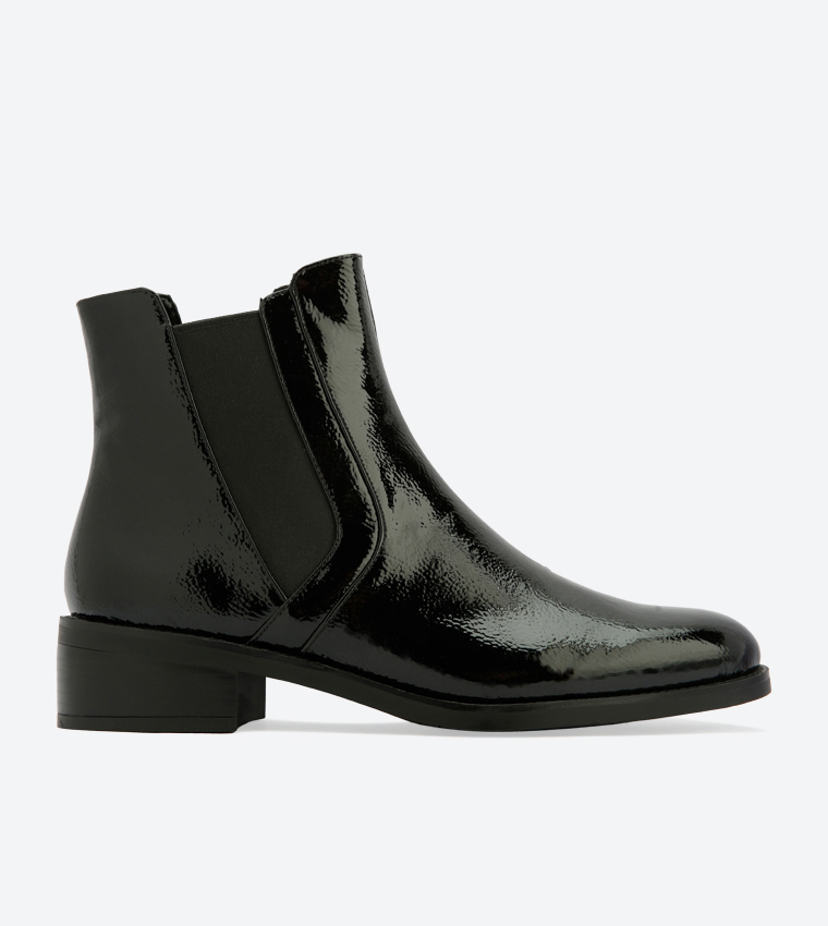 Buy Charles Keith Low Block Heel Classic Ankle Boots Black CK1