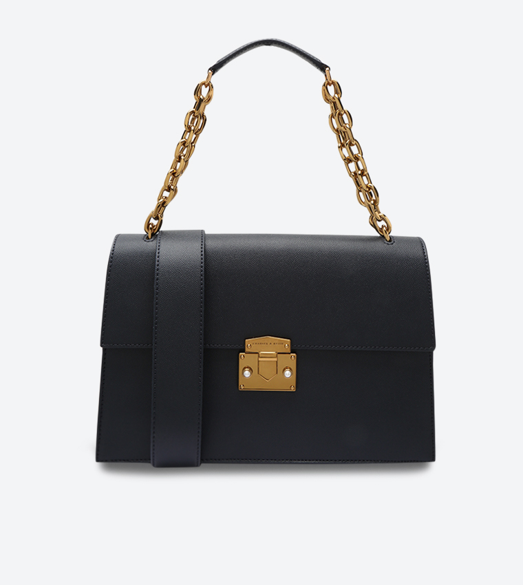 Charles and keith push lock front flap bag online