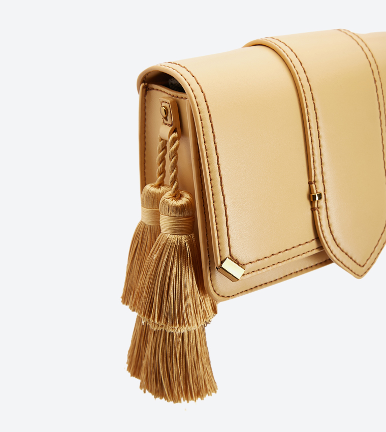 Buy Charles & Keith Tassel Details Front Flap Cross Body Bag