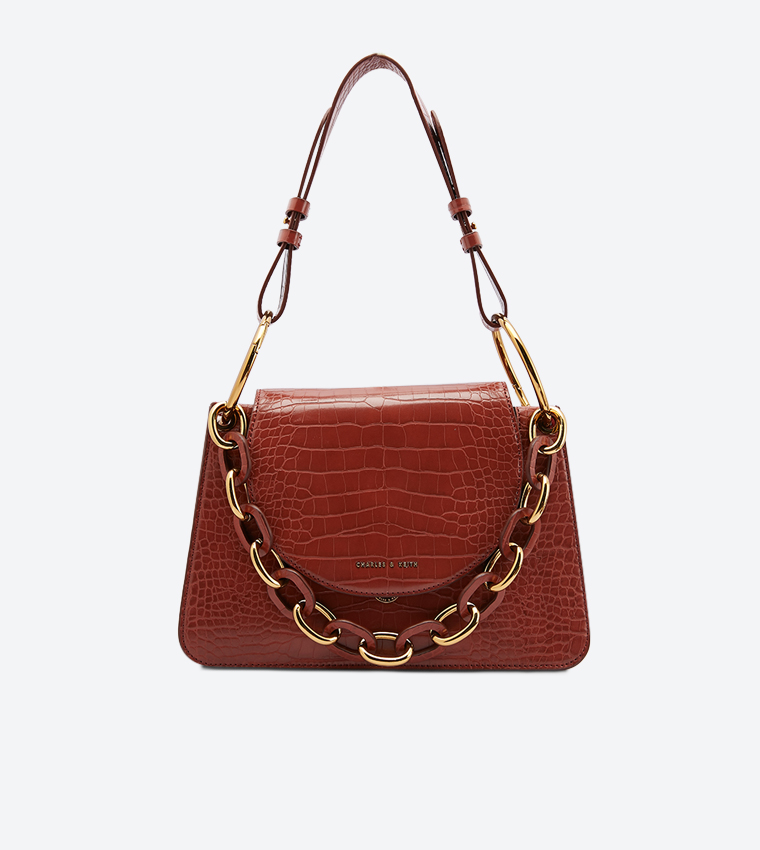 Chain Strap Charles And Keith Maroon Sling Bag Keith Maroon