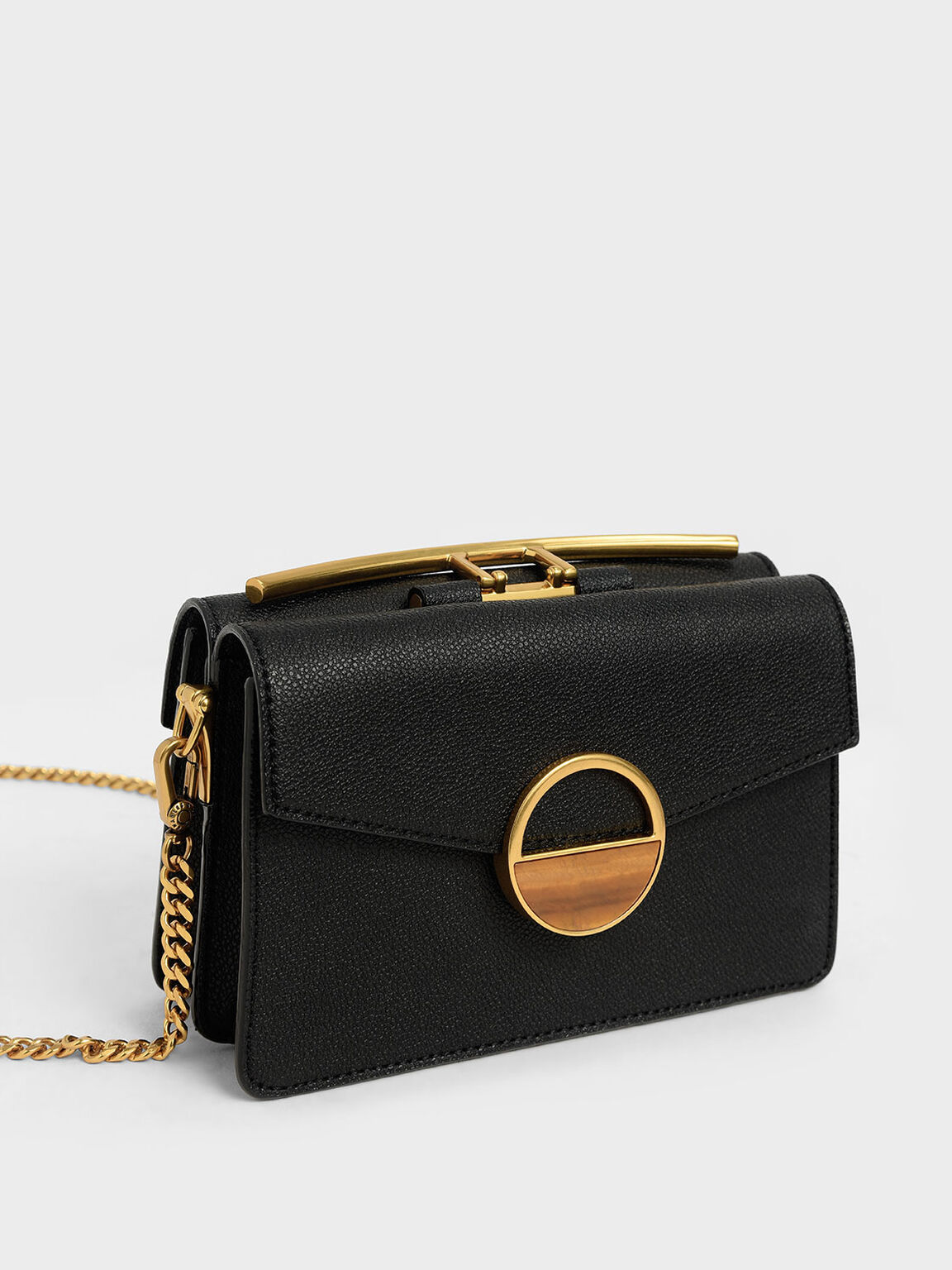 Charles and keith discount embellished buckle crossbody bag