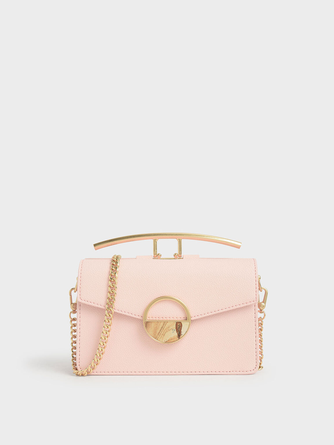 Buy Charles & Keith Stone Embellished Buckle Shoulder Bag