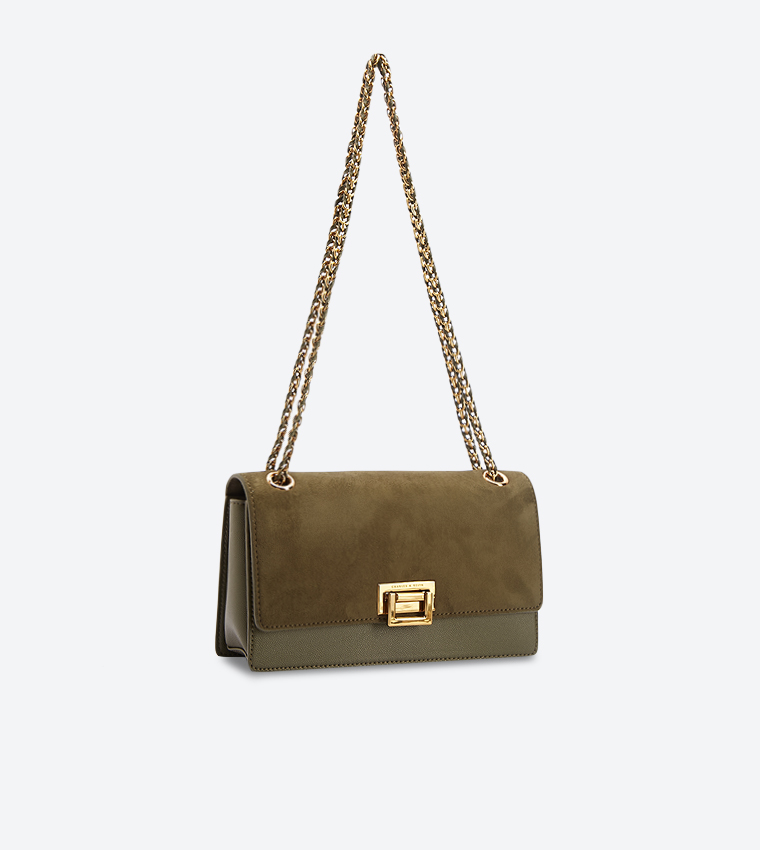 Charles and keith push lock front flap on sale bag