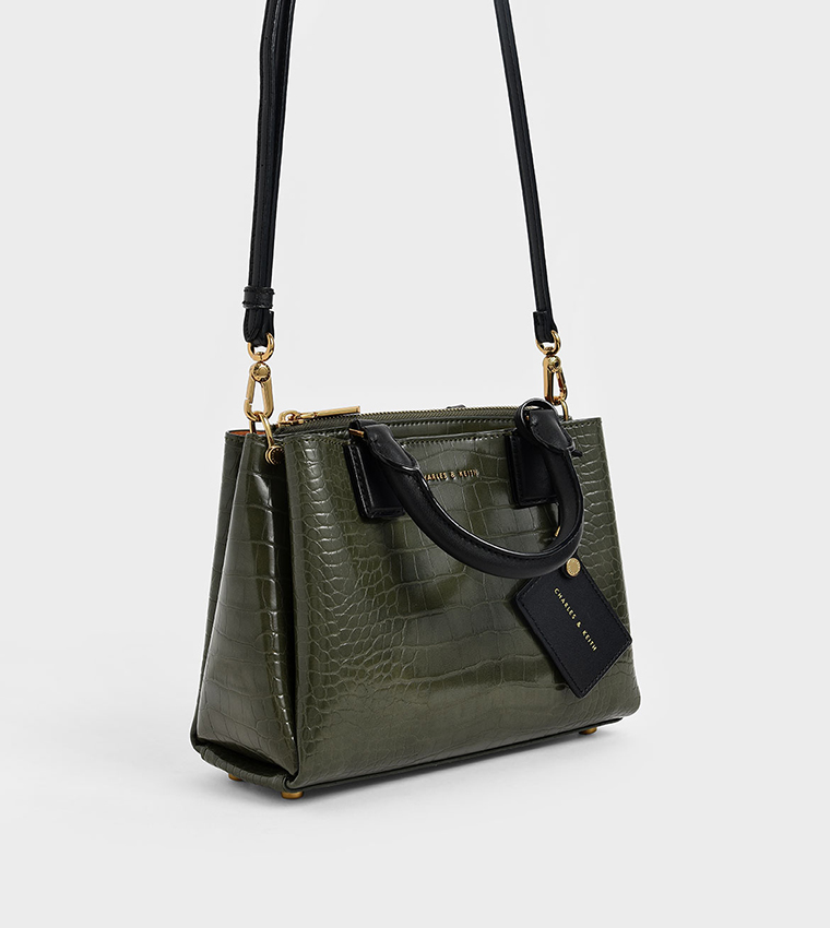 Charles and keith croc effect structured bag sale