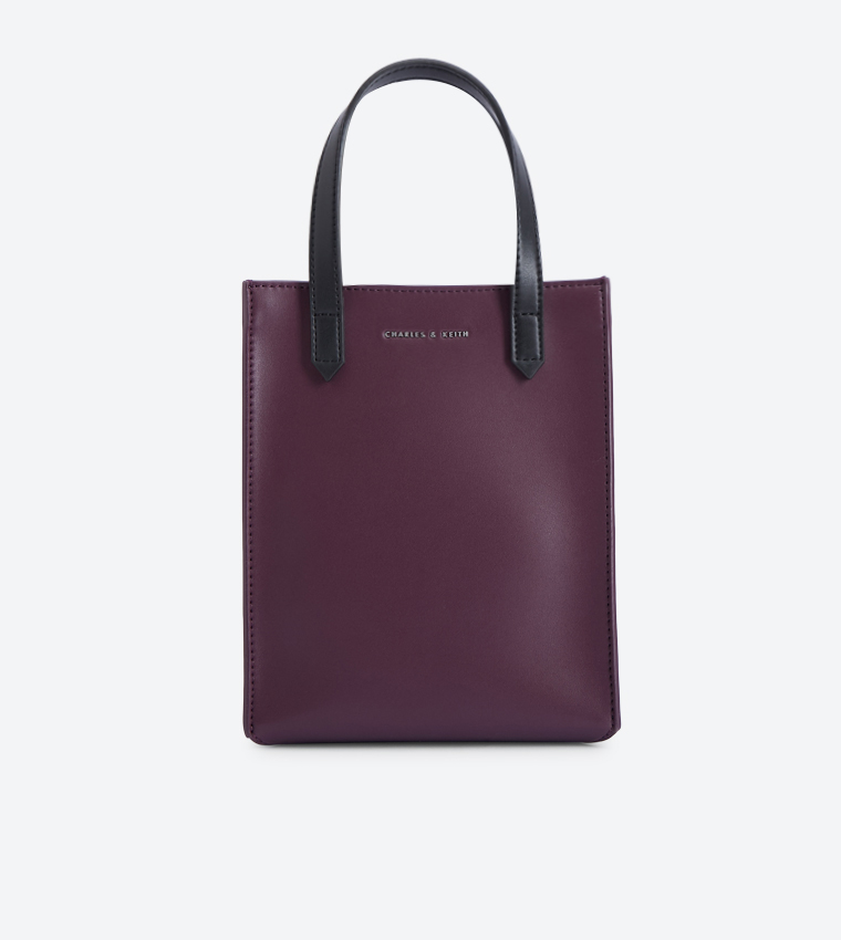 Purple tote discount bag with zipper