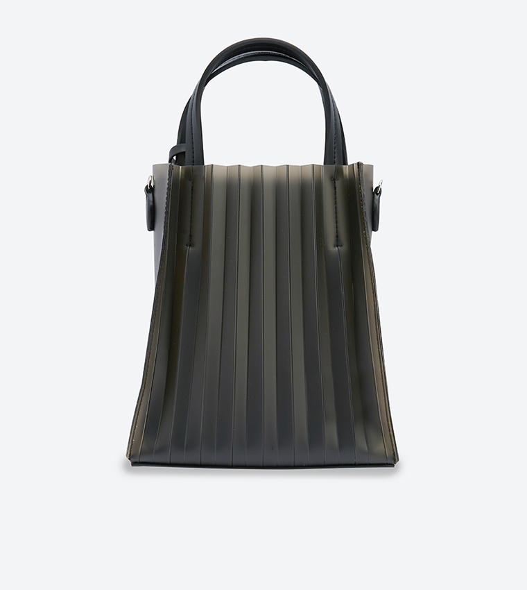 Translucent pleated tote outlet bag