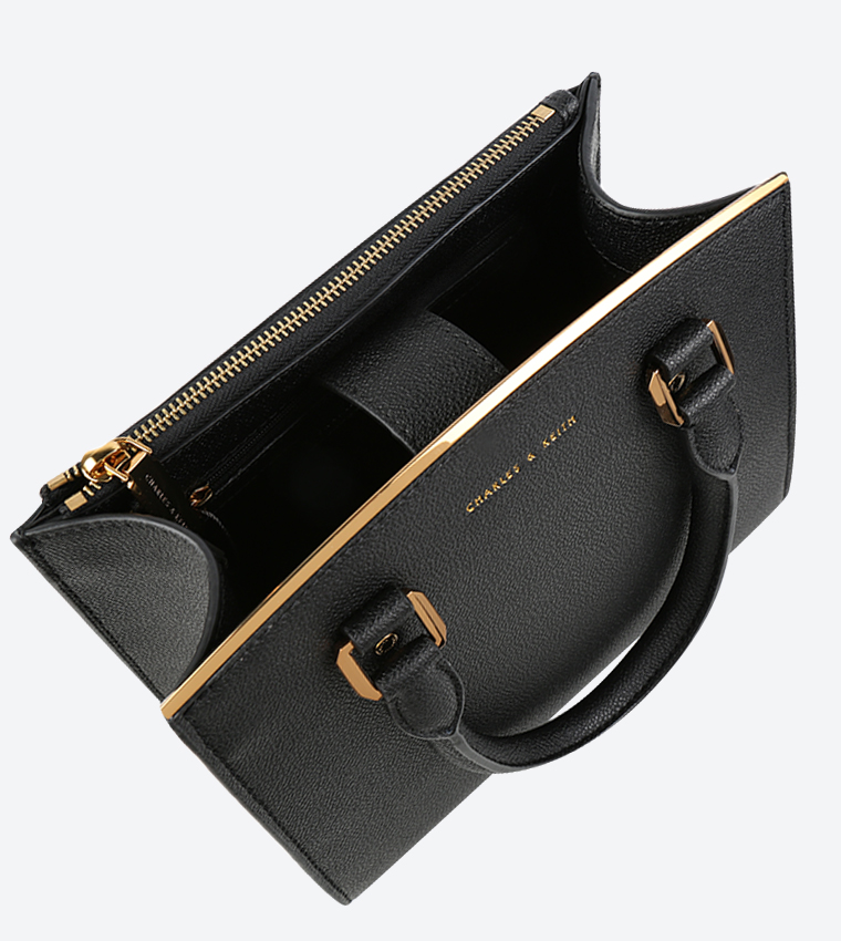 Buy Charles Keith Black Structured Tote Bag In Black 6thStreet Kuwait