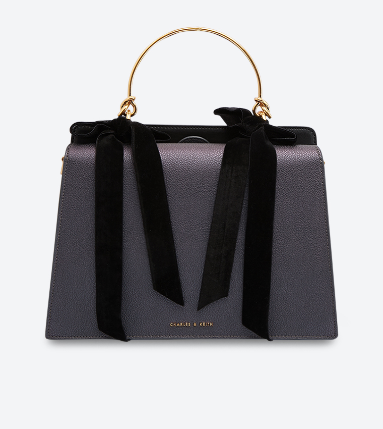 Charles keith velvet bow detail handbag online