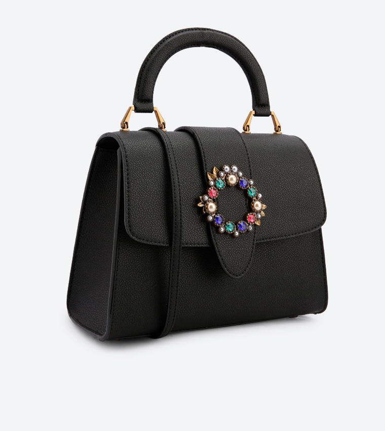 Buy Charles & Keith Gem And Pearl Embellished Buckle Details