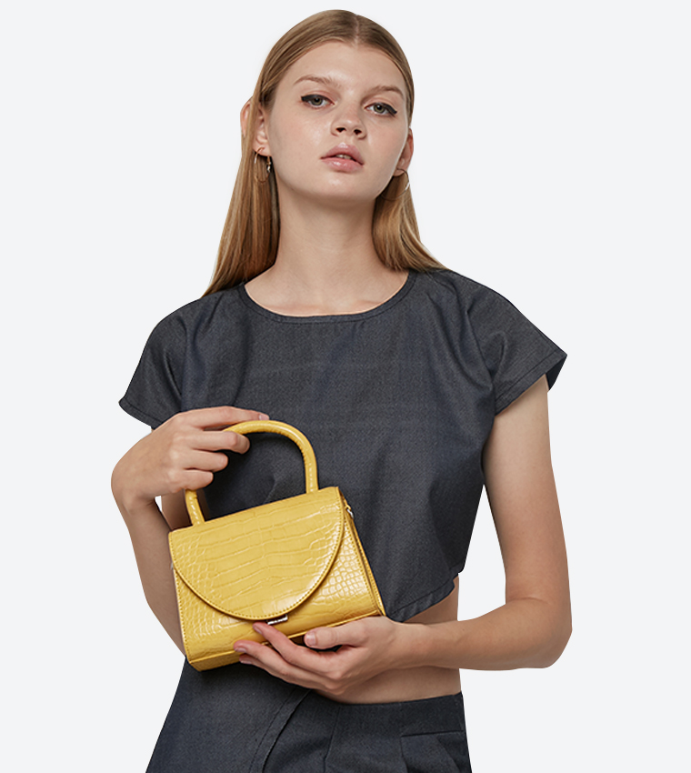 Structured top sales handle bag