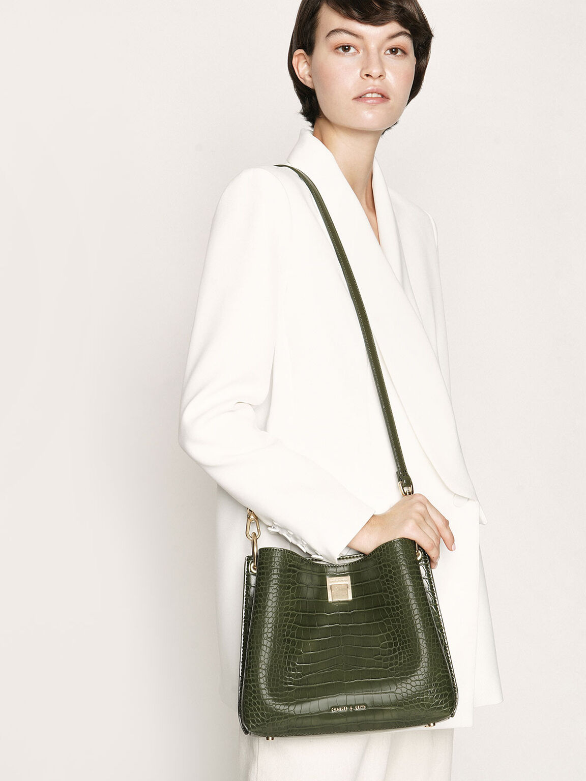 Charles and keith discount croc effect bag