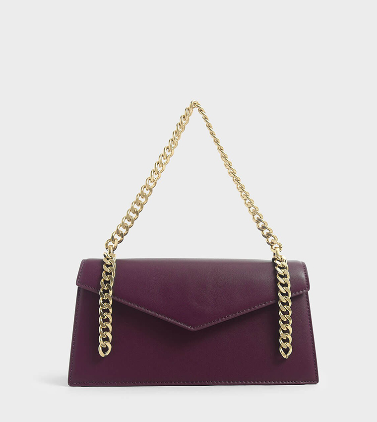 Buy Charles Keith Envelope Chain Handle Bag Purple In Purple