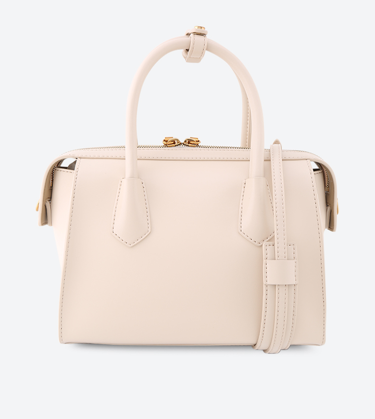 Buy Charles & Keith Double Zip Totes Nude In Nude | 6thStreet Qatar