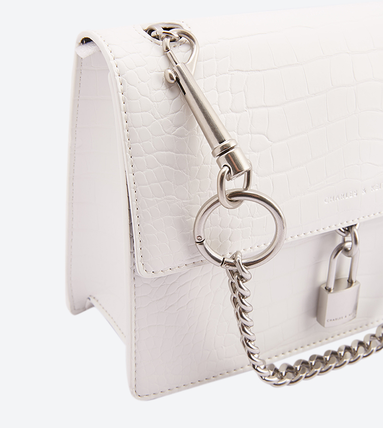 Buy Charles & Keith Push Lock Closure Embossed Detail Cross